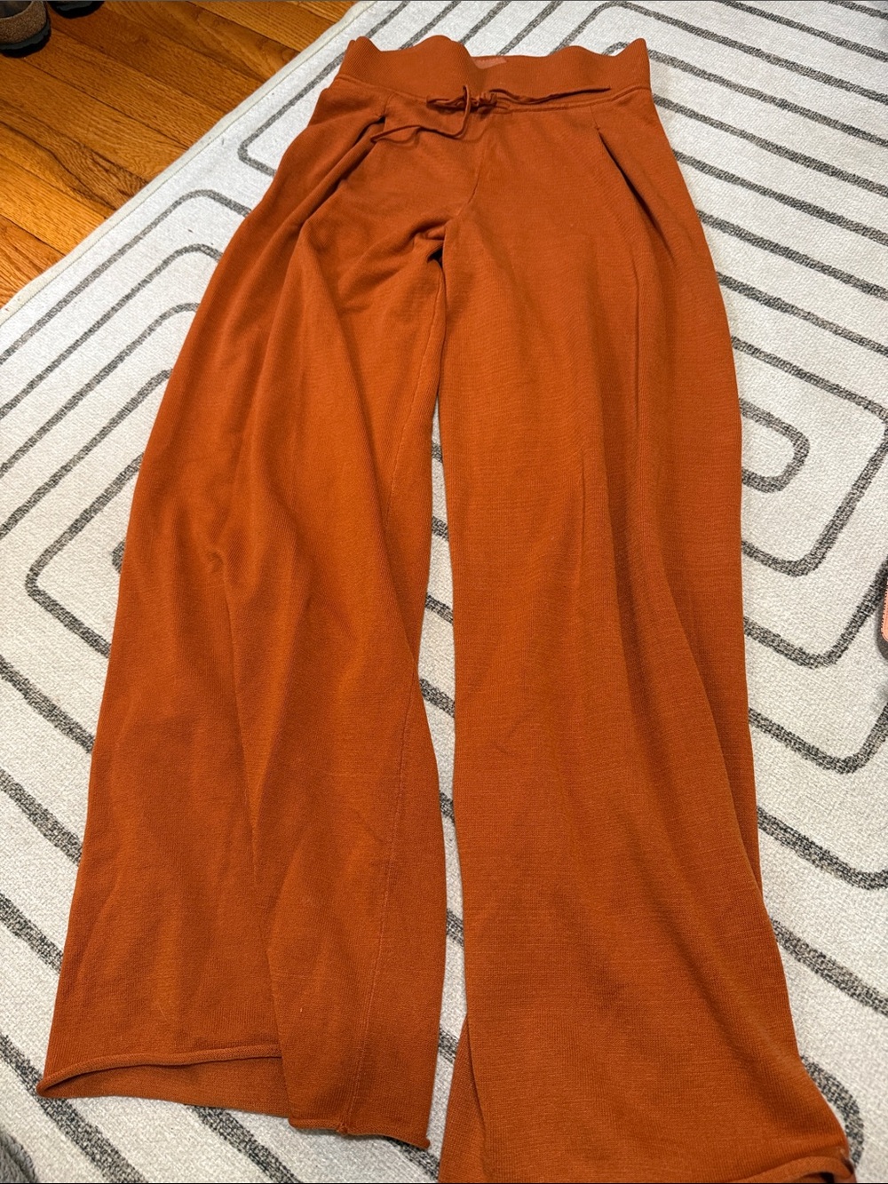 Wide-Leg Lounge Pants in Rust